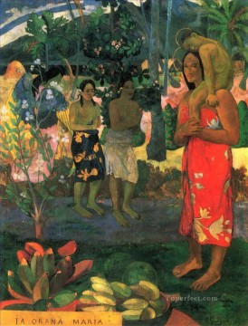 Paul Gauguin Painting - Ia Orana María Ave María Postimpresionismo Primitivismo Paul Gauguin